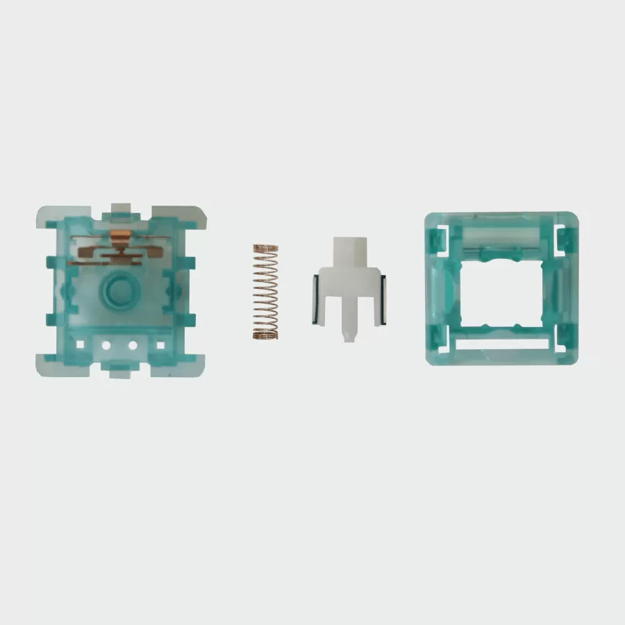 The inside of a durock shrimp mechanical keyboard switch