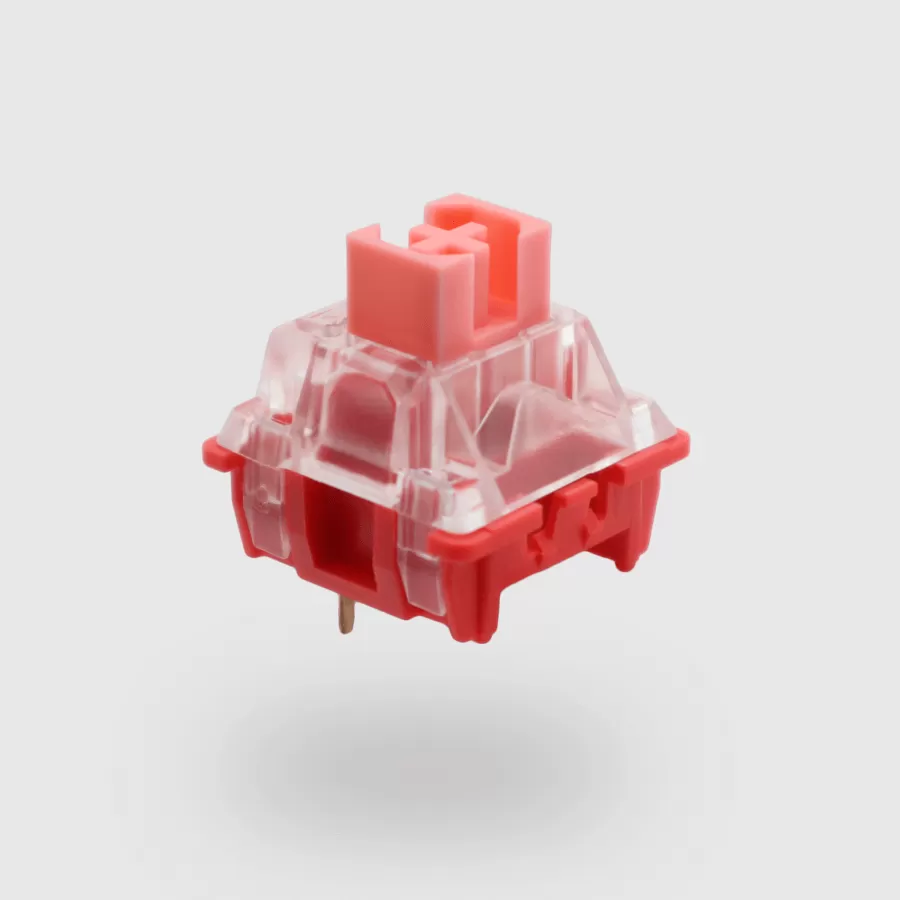 Minified version of the mechanical keyboard switch called momoka flamingo switch