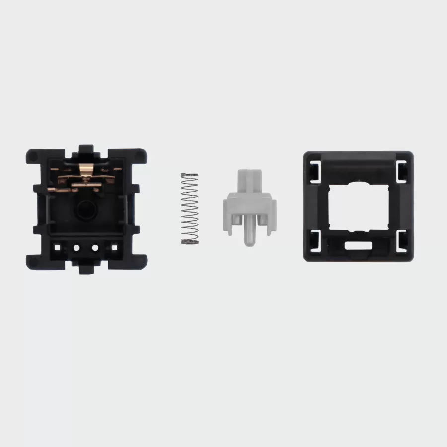 The inside of a cherry mx silver mechanical keyboard switch