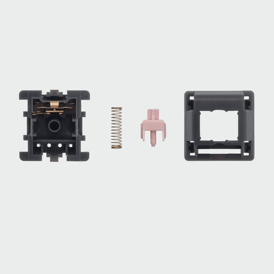 The inside of an alpaca V2 linear mechanical keyboard switch