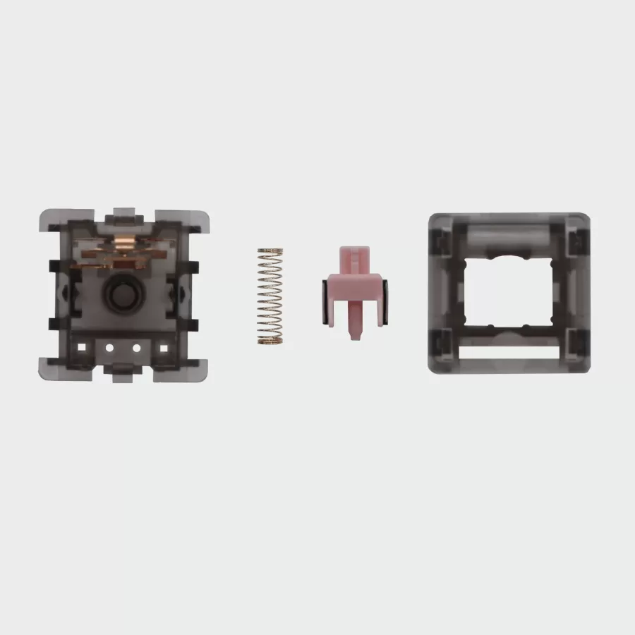 The inside of an alpaca Silent linear mechanical keyboard switch